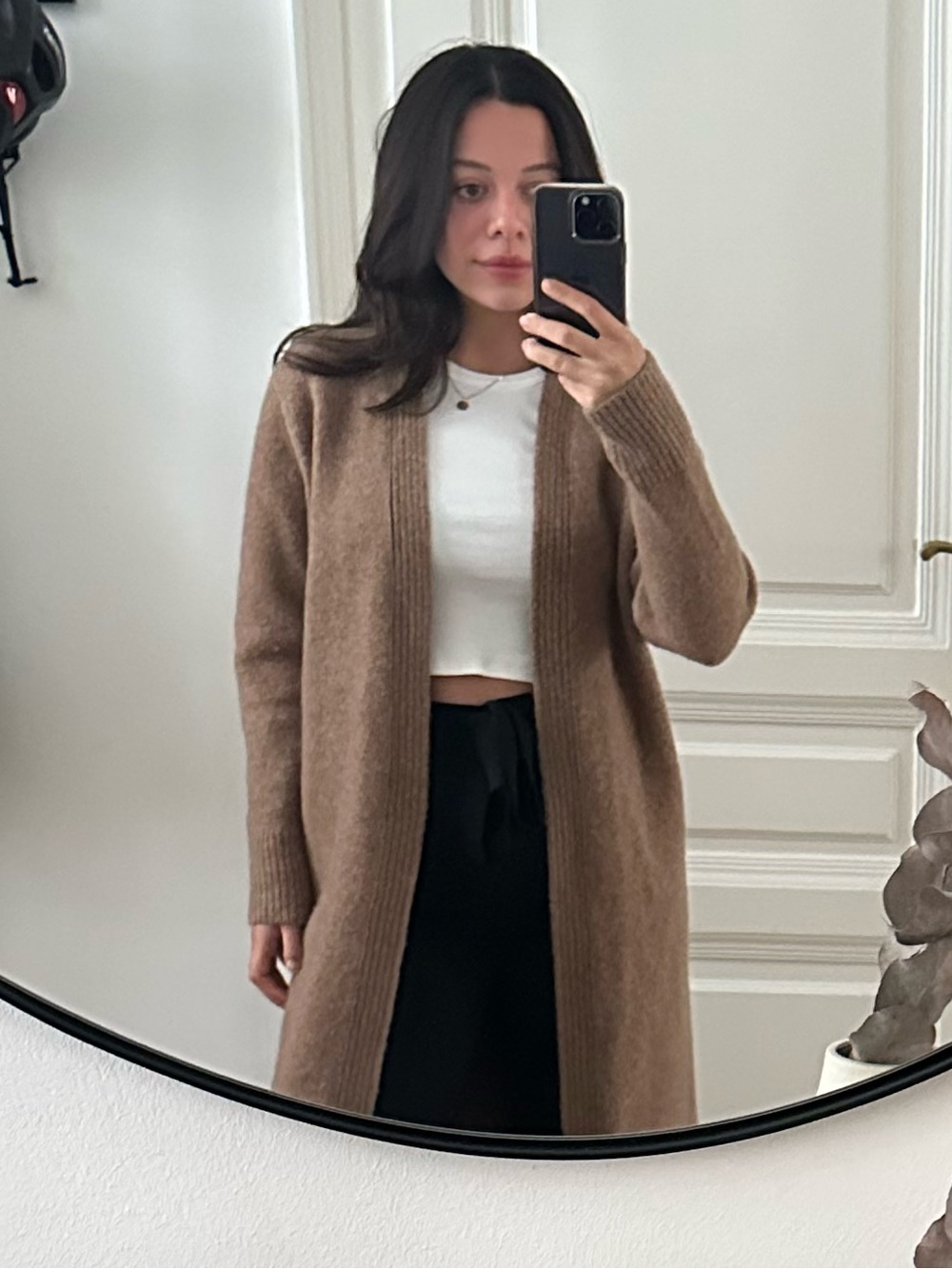 Aritzia Long Brown Cardigan